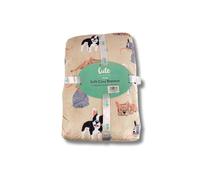 P Dot Wolf Cute Creations Dog Blanket Throw Reversible Dog Printed Blanket for Kids Teens Adults Dogs Soft Warm Microfiber Fleece Solid Blanket for Bed, Couch and Travel (Large 147x120cm, Frenchie)