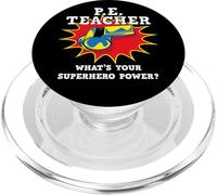 P.E. Physical Education Teacher Superhero Power School PopSockets PopGrip for MagSafe