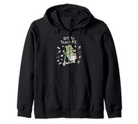 P.E. Teacher Frog Scooter Physical Education Coach Zip Hoodie