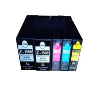P-GI 1500 1500XL Ink Cartridge, Compatible with Canon | MB2050 MB2150 MB2300 MB2350 MB2355 MB2356 MB2357 MB2750 MB2000 MB2354; BK/C/M/Y; chip(5PCS--2BK 1C 1M 1Y)