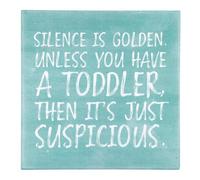 P. Graham Dunn Tabletop Word Block, 5.5" x 5.5", Silence Is Golden"