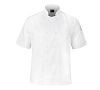 P-H Chef Jacket Traditional Plastic Button Short sleeve Kitchen Workwear (White, XXL)