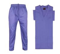 P-H Professional V-Neck Uniform Top and Bottom Set for Healthcare Workers tunic scrubs set XS to 7XL UK (Navy, XXL)