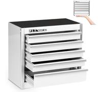P.I.T. Mini Tool Box,Small Metal Toolbox Organizer with 5 Drawers,White