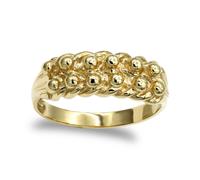 (P) Jewelco London Men's Solid 9ct Yellow Gold 2 Row King George III Keeper Guard Rope Edge Ring - JRN079