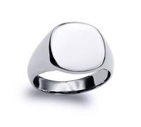 Jewelco London Sterling Silver Polished Square Cushion Signet Ring in Metallics | Size: P Jewelco London Metallics P