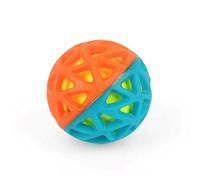 P.L.A.Y. Cute Outdoor Dog Toys - Go-Go Astro Ball Fetch Toy, Great for Puppies & Small, Medium, Large Dogs - Floats in Water, Bounces, Squeaker Tennis Ball Core, Beach & Pool Friendly (Flare)