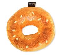 P.L.A.Y. Cute Plush Dog Toys - P.L.A.Y. Montreal Munchies Food Themed Durable Squeaker Toy, Great for Puppies & Small, Medium, Large Dogs - Machine Washable, Recycled Materials (Bagel)