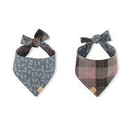 P.L.A.Y. Doggy Duo Reversible Plaid & Pineapples Pet Bandana for X-Small & Small Dogs - Fits Neck up to 15", Made from 100% Cotton Canvas, Easy Tie-on Style, Machine Washable (The Entertainer)
