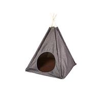 P.L.A.Y. Urban Denim Teepee Tent for Pets - Indoor Pet Tent with Removable Cushion - Easy Assembly, Chew-Safe Zipper & Machine Washable - One Size Dog or cat Hideaway