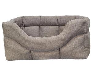 P&L Country Dog Beds High-Sided Orkney Tweed Rectangular Dog Bed, In 4 colours and 3 sizes (Brown, Large)