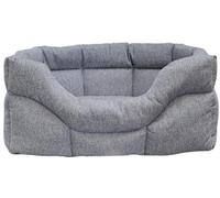 P&L Country Dog Beds High-Sided Orkney Tweed Rectangular Dog Bed, In 4 colours and 3 sizes (Gray, Medium)