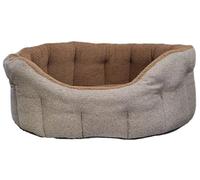 P&L Country Dog Beds Orkney Tweed Bolster Bed, Sherpa Fleece Lined, 4 Sizes (Brown, Intermediate)