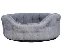 P&L Country Dog Beds Orkney Tweed Bolster Bed, Sherpa Fleece Lined, 4 Sizes (Gray, Medium)