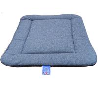 P&L Country Dog Beds Orkney Tweed Rectangular Dog Pad, Blue, 78-122cm Length, Machine Washable (Blue, Medium)