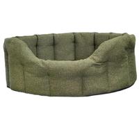 P&L Country Dog Beds Premium Orkney Tweed Oval Dog Beds, 4 colour and 4 sizes (Green, Intermediate)