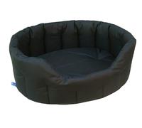P&L Country Dog Heavy Duty Oval Drop Fronted Waterproof Softee Dog Beds (Black, XL)
