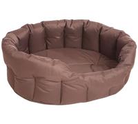 P&L Country Dog Heavy Duty Oval Drop Fronted Waterproof Softee Dog Beds (Brown, L)