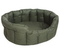 P&L Country Dog Heavy Duty Oval Drop Fronted Waterproof Softee Dog Beds (Green, M)