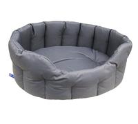 P&L Country Dog Heavy Duty Oval Drop Fronted Waterproof Softee Dog Beds (Grey, M)