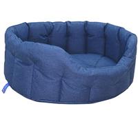 P&L Country Dog Heavy Duty Oval Drop Fronted Waterproof Softee Dog Beds (Navy Blue, XL)