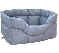 P & L Superior Pet Beds Country Dog Heavy Duty Rectangular Waterproof Charcoal Softee Dog Bed Medium Internal L57cm X W47cm X H24cm / Base Cushion 8cm thickness