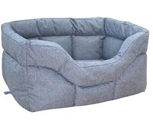 P & L Superior Pet Beds Country Dog Heavy Duty Rectangular Waterproof Charcoal Softee Dog Bed Medium Internal L57cm X W47cm X H24cm / Base Cushion 8cm thickness