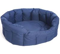 P & L Superior Pet Beds Heavy Duty Oval Waterproof Softee Bed, Jumbo, 97 x 74 x 25 cm, Blue