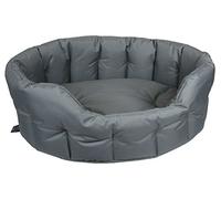P & L Superior Pet Beds Heavy Duty Oval Waterproof Softee Bed, Jumbo, 97 x 74 x 25 cm, Grey