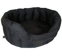P & L Superior Pet Beds Heavy Duty Oval Waterproof Softee Bed, Large, 76 x 64 x 24 cm, Black