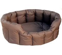 P & L Superior Pet Beds Heavy Duty Oval Waterproof Softee Bed, Medium, 61 x 51 x 22 cm, Brown