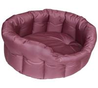 P & L Superior Pet Beds Heavy Duty Oval Waterproof Softee Bed, Medium, 61 x 51 x 22 cm, Burgundy