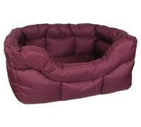 P & L Superior Pet Beds Heavy Duty Rectangular Waterproof Softee Bed, Jumbo, 88 x 72 x 35 cm, Burgundy