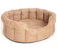 P&L SUPERIOR PET BEDS LTD Premium Oval Faux Suede Softee Bed with Memory Foam Base Cushion, Medium, 97 x 74 x 25 cm, Tan
