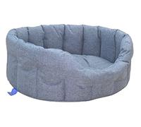 P & L Superior Pet Beds P&L Country Dog Heavy Duty Oval Waterproof Charcoal Softee Dog Bed Size Jumbo Internal L90cm X W74cm X H25cm / Base Cushion 8cm thickness