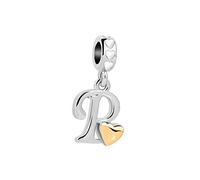 P Letter Initial Name Alphabet Love Heart Pendant Charm fits Pandora Charms Bracelets Birthday Jewellery Gift for Family Christmas Mum Granddaughter