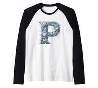 P Letter Winter Wonderland Flora Raglan Baseball Tee