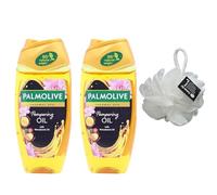 P@lmo live Thermal Spa Pampering oil with Macadamia Oil Shower Gel 250mL, Twin Pack With Free Beauty Body Puff(Any Colour)