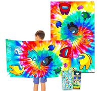 P.M.I. Among Us Beach Towel Bundle Set - Bundle with Among Us Microfiber Pool Towel with Among Us Stickers, and More | Among Us Towel for Kids