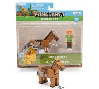 P.M.I. Minecraft Wind-Up Toy 2 Pack - Alex & Horse Action Figures with Clockwork Walking Mechanism, Collectible Minecraft Character Set for Fans & Collectors