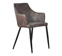 P&N Homewares® Zarah Chair - 2 Set - in Dark Grey | Modern Chair | for Dining Room, Living Room ect.