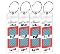 P&O Cruise Luggage Tag Holders [4 Pack] - Waterproof, Durable with Steel Loops - Fits All P&O Cruise Ships for Cruising in 2025, 2026 and 2027 - Cruise Essentials