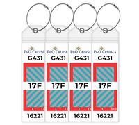 P&O Cruise Luggage Tag Holders [4 Pack] - Waterproof, Durable with Steel Loops - Fits All P&O Cruise Ships for Cruising in 2026, 2027 and 2028 - Cruise Essentials
