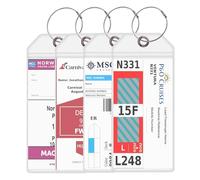 P&O, Cunard, Princess, MSC, Norwegian - Premium Cruise Luggage Tag Holders [4 Pack] - Waterproof, Durable Plastic with Steel Loops - Fits Most Major Cruise Lines