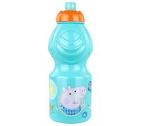 p:os 30693 Water Bottle for Boys and Girls Approx. 400 ml with Peppa Pig Motif and Sports Cap Plastic BPA and Phthalate-Free