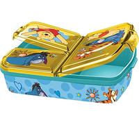 p:os 33714 Lunch Box with Winnie The Pooh Motif, with 3 compartments, Approx. 14 x 18.5 x 5.5 cm, Made of Plastic, BPA and Phthalate , Ideal for Breakfast Break, Nursery and School, Colourful
