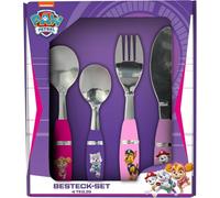 P:os 33792 PAW Patrol Cutlery Set for Children, 4-Piece with Knife, Fork, Spoon and Dessert Spoon, Rust-Proof Cutlery