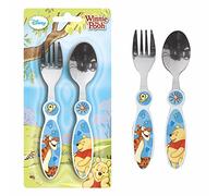 P:os 68919 Children's Cutlery Set in Disney Winnie The Pooh Design, 2-Piece Cutlery Set Consisting of Fork and Spoon, Ideal for Toddlers