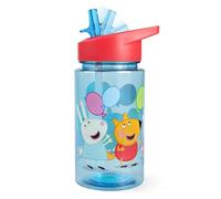 p:os Peppa Pig Children's Drinking Bottle, 450 ml, with Straw, Small Bottle, Perfect for Nursery, Playground or Home, for Boys and Girls, Blue