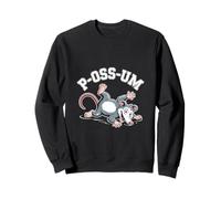 P-OSS-UM Funny Possum Playing Dead Pun Humor Sweatshirt